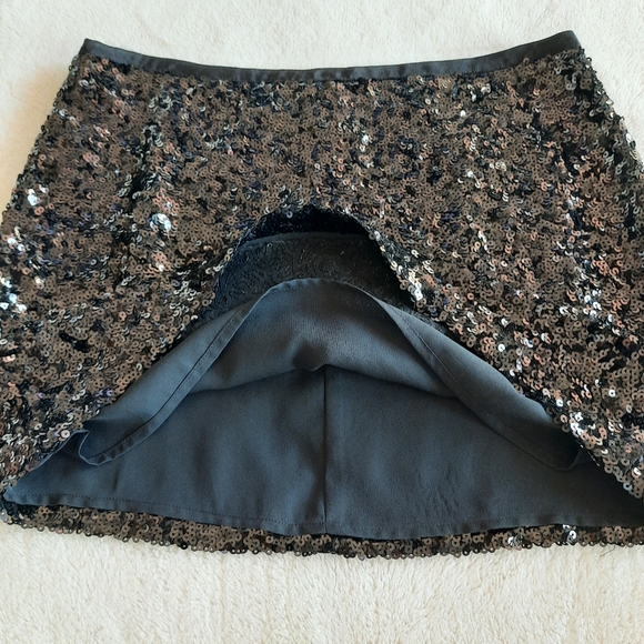 Sequin Black Mini Skirt Womens Size 6 Sparkle Holiday Club Birthday London Jean - Picture 3 of 11